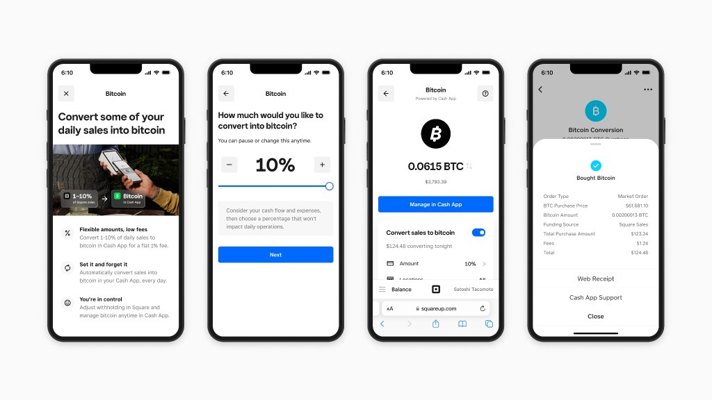 Block cho phép các thương nhân sử dụng Square chuyển đổi một phần doanh số hàng ngày thành bitcoin